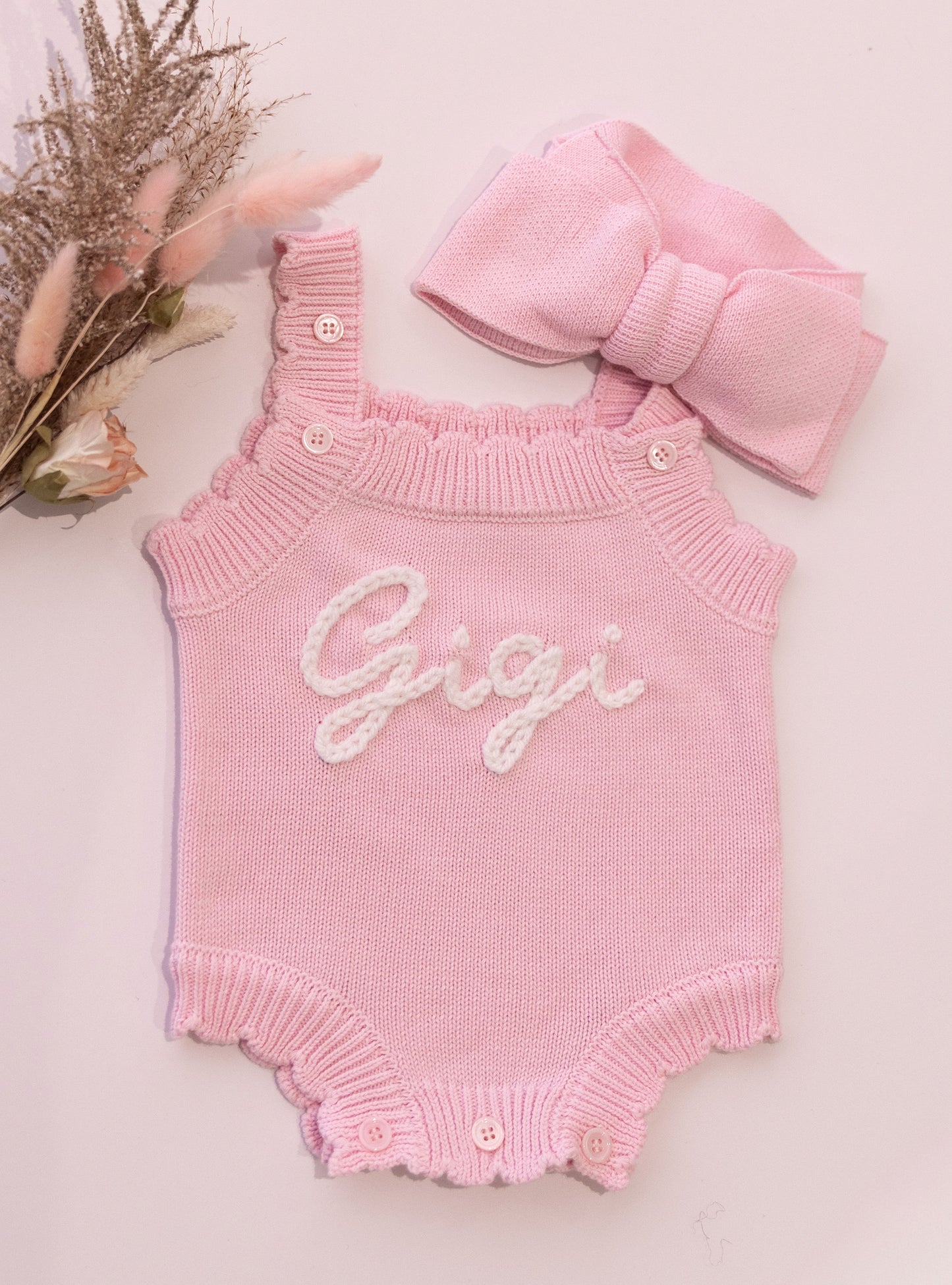 Pink Scallop Romper