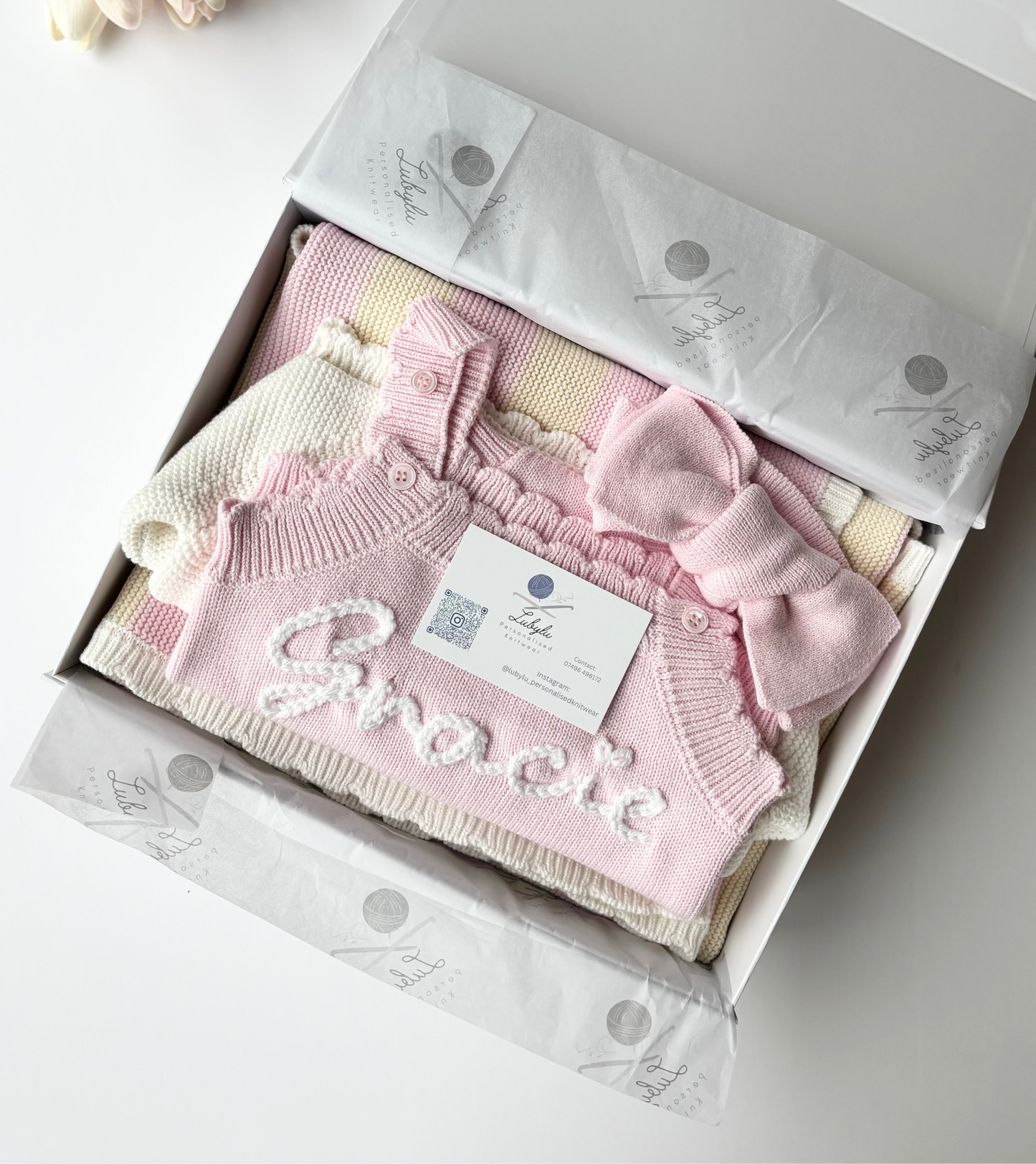 Pink and Yellow Stripe Scalloped Baby Blanket