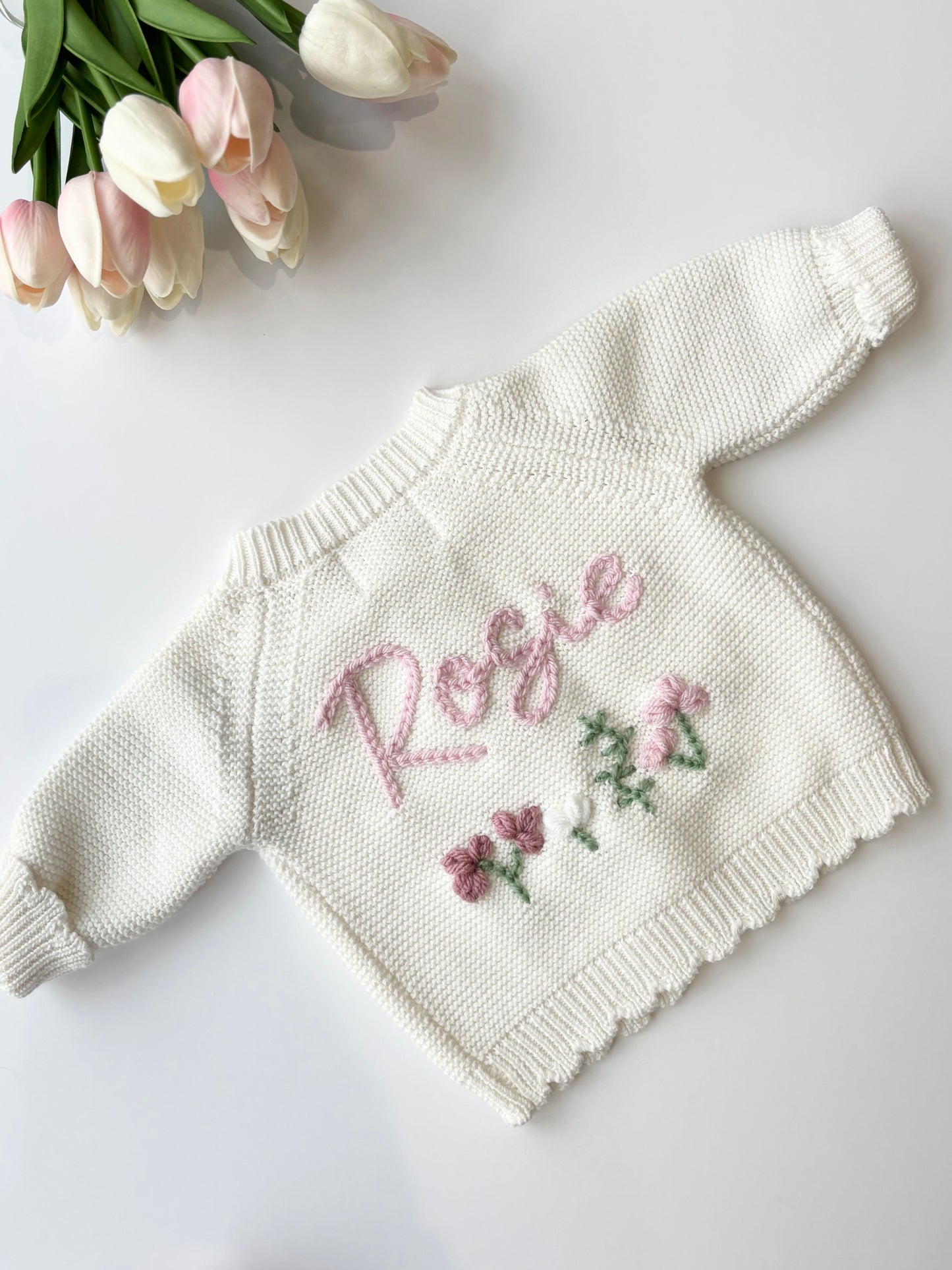 White Scallop Edge Cardigan