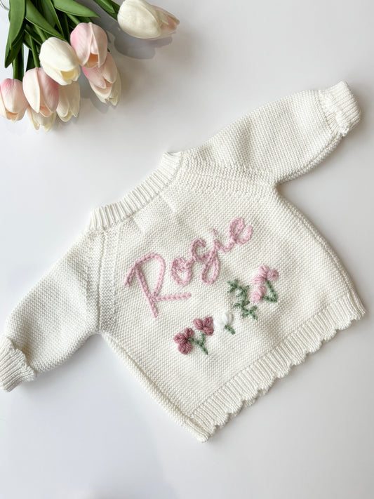 White Scallop Edge Cardigan