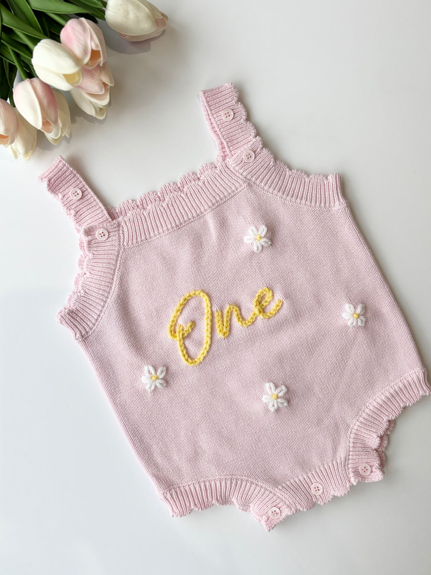 Pink Scallop Romper