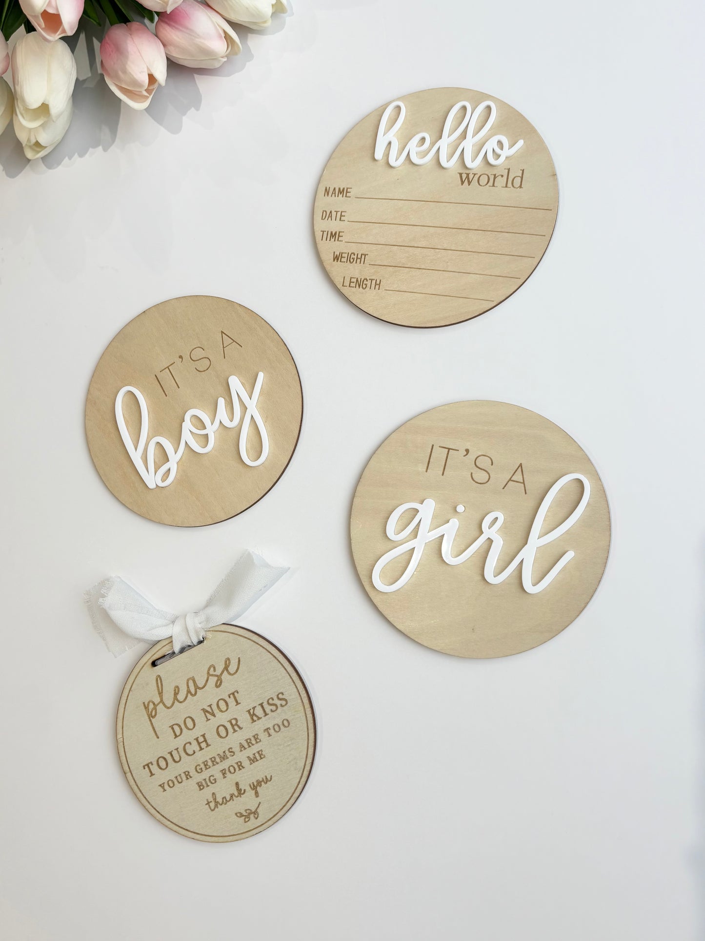 Wooden "New Baby" Plaques