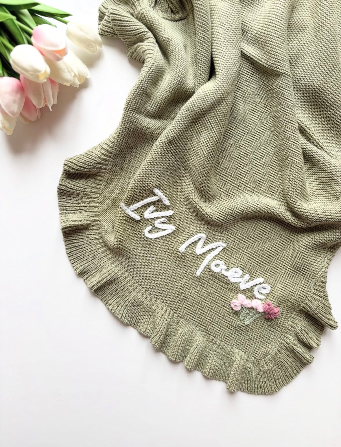 Personalised Frill Edge Baby Blanket